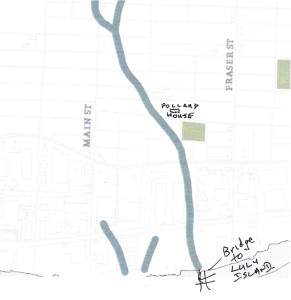 Location of Creek with respect to my dad's childhood home. Image: Terry Pollard