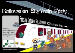 Halloween Skytrain Party Poster