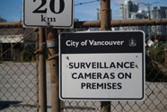 Photo of a warning sign from the City of Vancouver that the premises are under video surveillance.