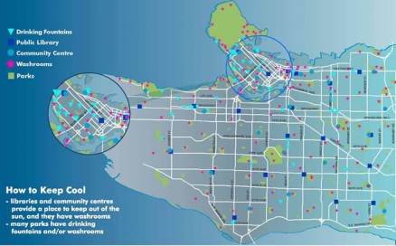 Vancouver Water Fountain Map