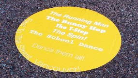 May we have this dance? A new Feet to the Street decal invites you to practice your moves on Granville Street!