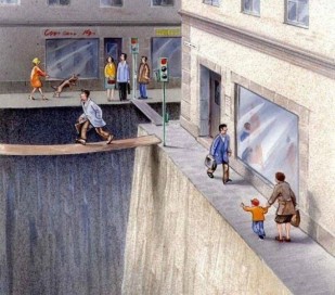 Pedestrian Street. Illustration by Karl Jilg.